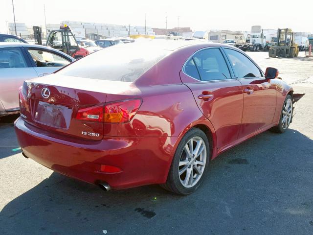 JTHBK262065012988 - 2006 LEXUS IS 250 RED photo 4