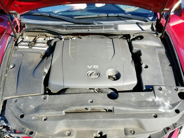 JTHBK262065012988 - 2006 LEXUS IS 250 RED photo 7