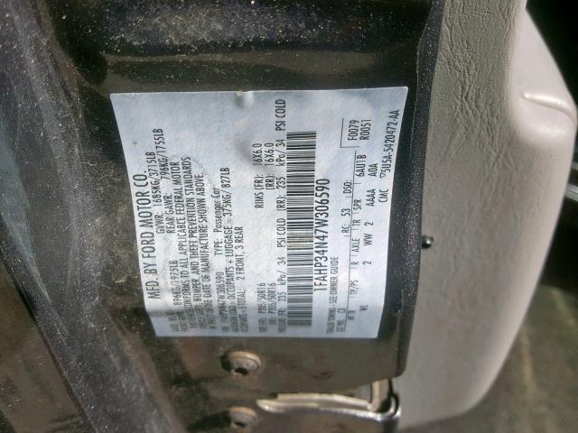 1FAHP34N47W306590 - 2007 FORD FOCUS ZX4 GRAY photo 10