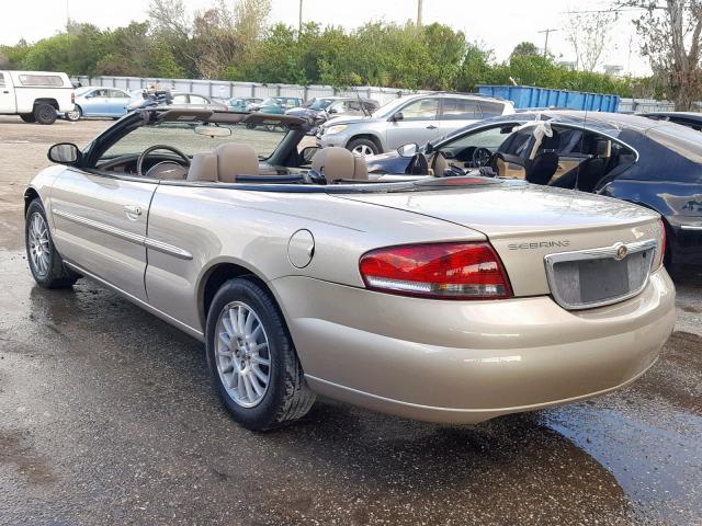 1C3EL55R65N570326 - 2005 CHRYSLER SEBRING TO BEIGE photo 3