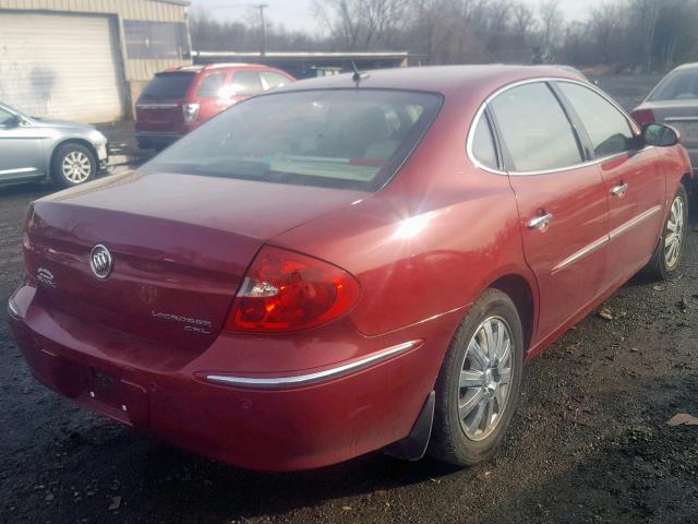 2G4WD582481367609 - 2008 BUICK LACROSSE C RED photo 4