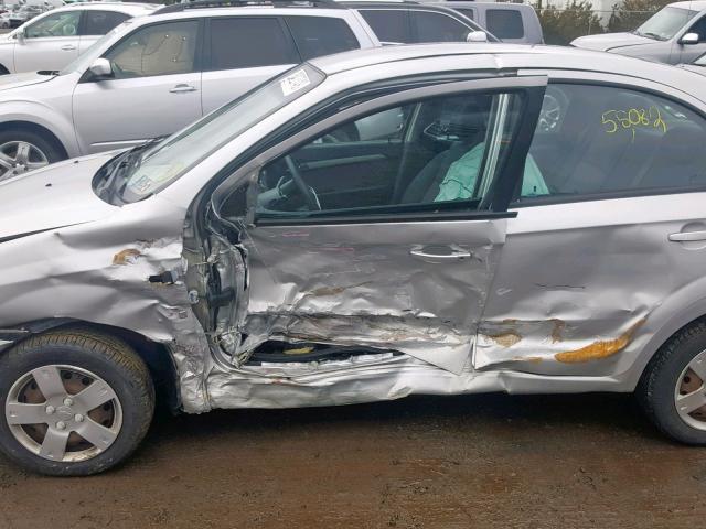 KL1TD56608B282982 - 2008 CHEVROLET AVEO BASE ვერცხლისფერი ფოტო 9