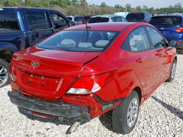 KMHCT4AE7GU080286 - 2016 HYUNDAI ACCENT SE RED photo 4