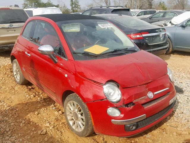 3C3CFFER5DT528782 - 2013 FIAT 500 LOUNGE RED photo 1