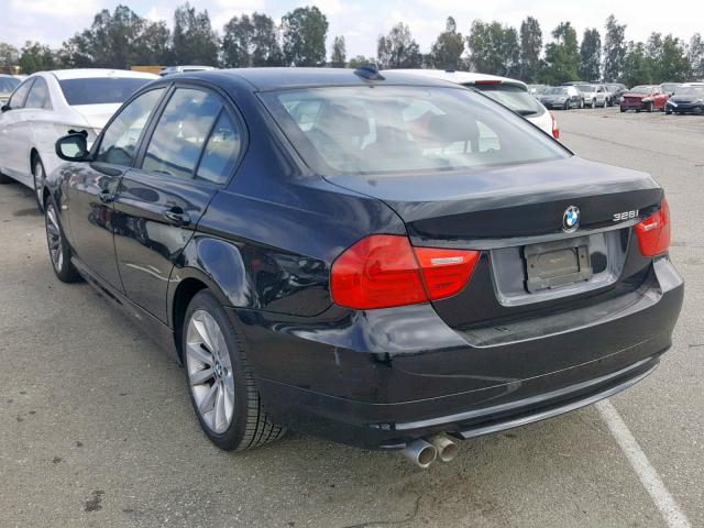 WBAPH5C55BA448367 - 2011 BMW 328 I SULE BLACK photo 3