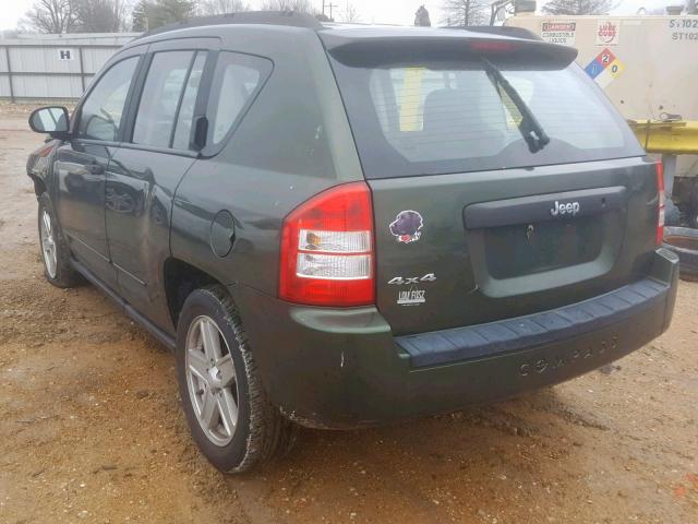 1J8FF47W68D714495 - 2008 JEEP COMPASS SP მწვანე ფოტო 3