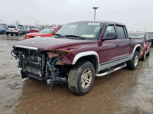 1D7HL48N83S181333 - 2003 DODGE DAKOTA QUA MAROON photo 2