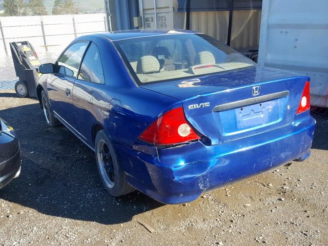 1HGEM22384L075659 - 2004 HONDA CIVIC DX V BLUE photo 3