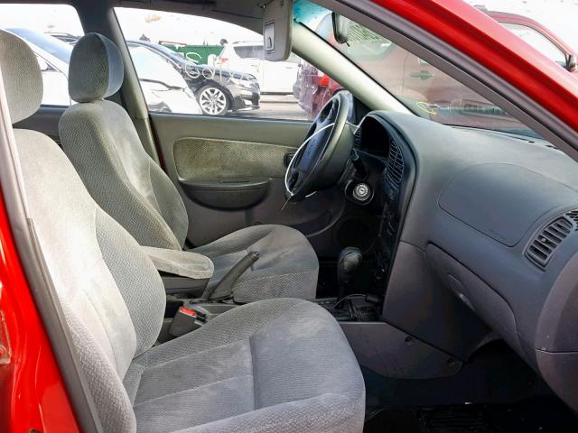 KNAFB121125149245 - 2002 KIA SPECTRA BA RED photo 5