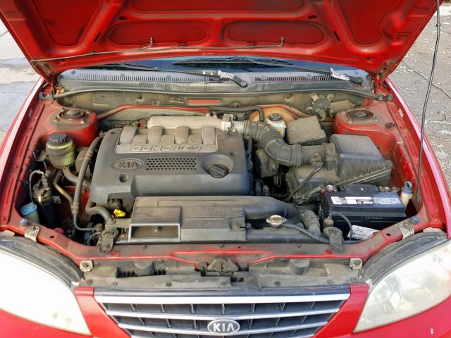 KNAFB121125149245 - 2002 KIA SPECTRA BA RED photo 7