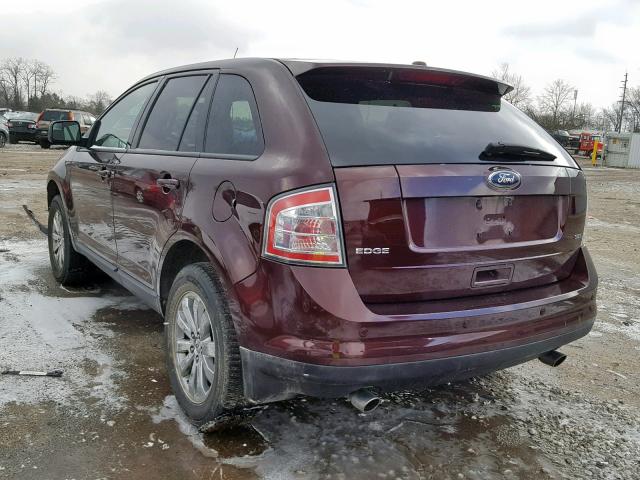 2FMDK38C39BA41371 - 2009 FORD EDGE SEL BURGUNDY photo 3