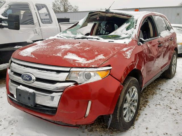 2FMDK3JC8BBA34464 - 2011 FORD EDGE SEL RED photo 2