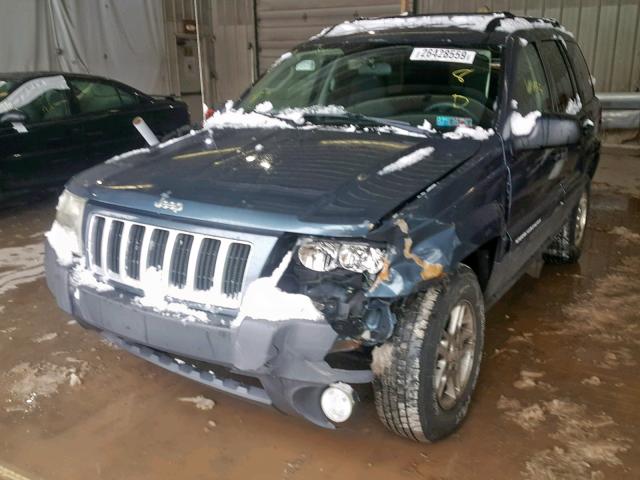 1J4GW48SX4C339955 - 2004 JEEP GRAND CHER BLUE photo 2