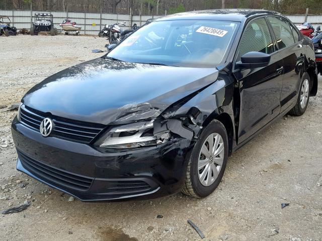3VW2K7AJ4EM415519 - 2014 VOLKSWAGEN JETTA BASE BLACK photo 2