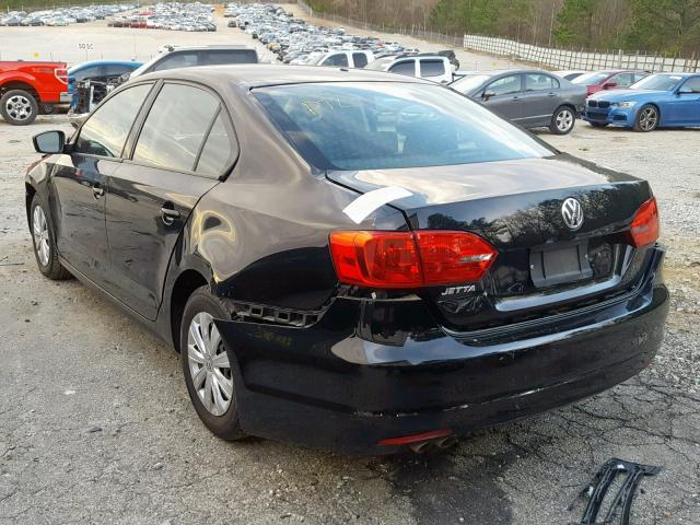 3VW2K7AJ4EM415519 - 2014 VOLKSWAGEN JETTA BASE BLACK photo 3