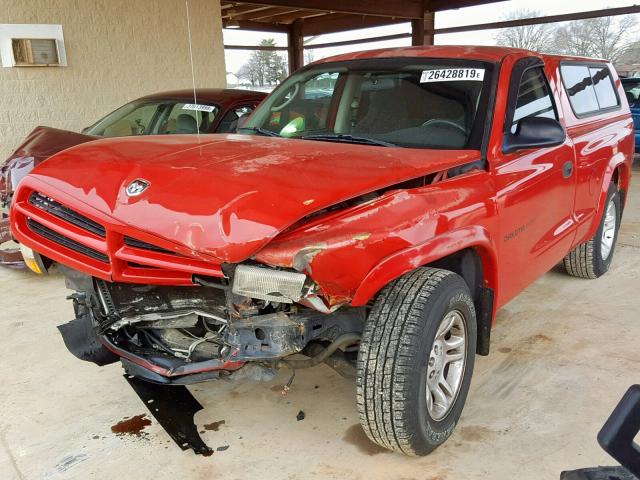 1B7FL36X12S623240 - 2002 DODGE DAKOTA SPO RED photo 2