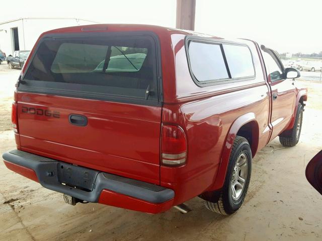 1B7FL36X12S623240 - 2002 DODGE DAKOTA SPO RED photo 4