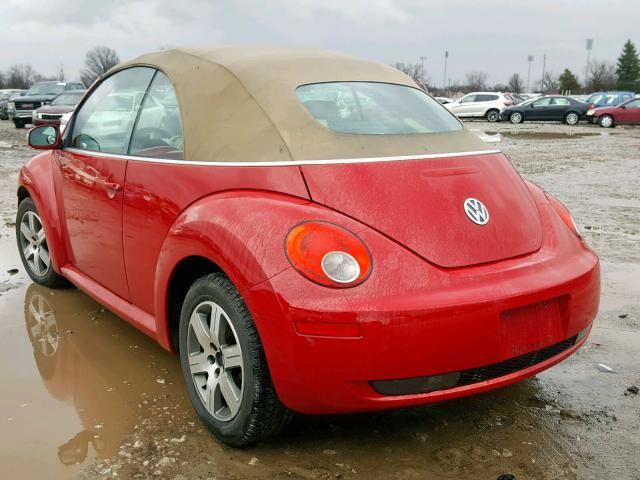3VWPF31Y66M319697 - 2006 VOLKSWAGEN NEW BEETLE წითელი ფოტო 3