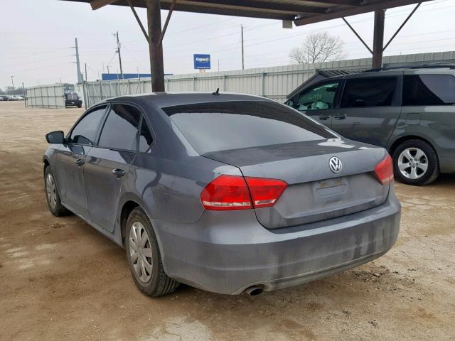 1VWAP7A38DC061924 - 2013 VOLKSWAGEN PASSAT S GRAY photo 3