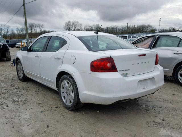 1C3CDZAB7CN133873 - 2012 DODGE AVENGER SE WHITE photo 3