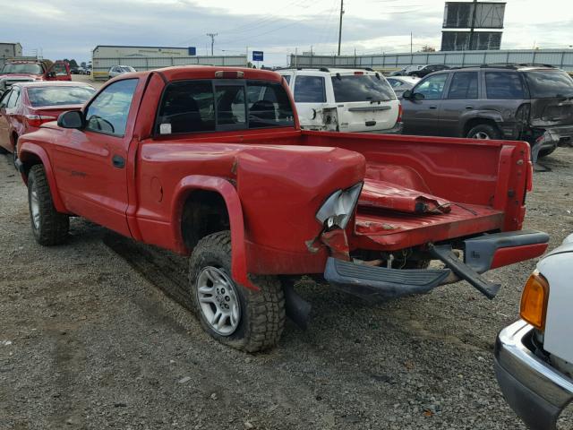 1B7GG26X81S335832 - 2001 DODGE DAKOTA RED photo 3