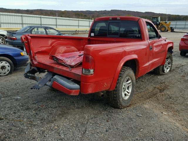 1B7GG26X81S335832 - 2001 DODGE DAKOTA RED photo 4