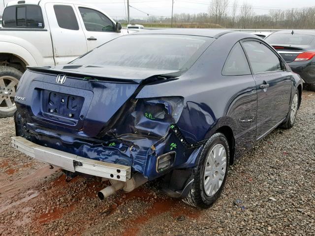 2HGFG122X7H523351 - 2007 HONDA CIVIC DX BLUE photo 4