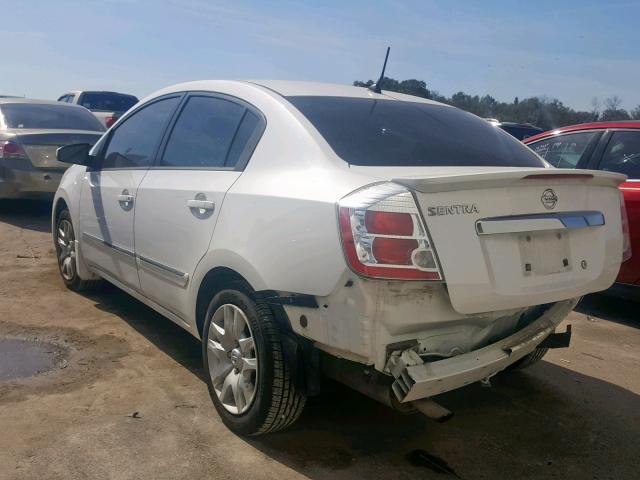 3N1AB6AP4CL692268 - 2012 NISSAN SENTRA 2.0 WHITE photo 3