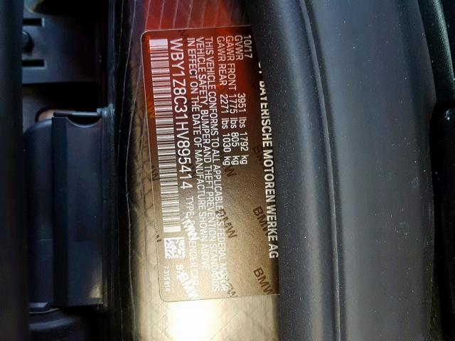 WBY1Z8C31HV895414 - 2017 BMW I3 REX SILVER photo 10