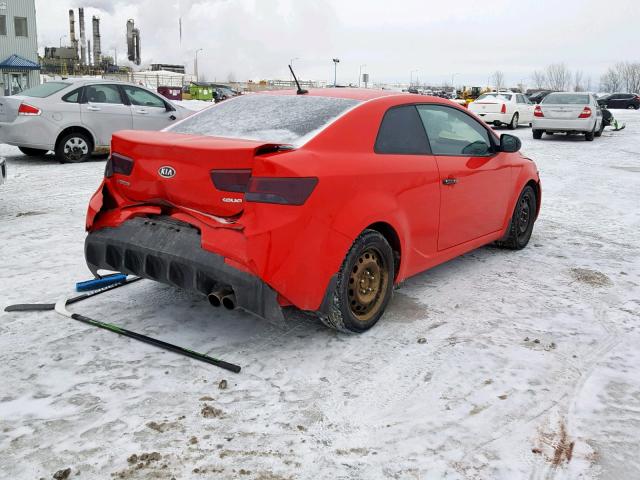 KNAFW6A38B5318438 - 2011 KIA FORTE SX RED photo 4