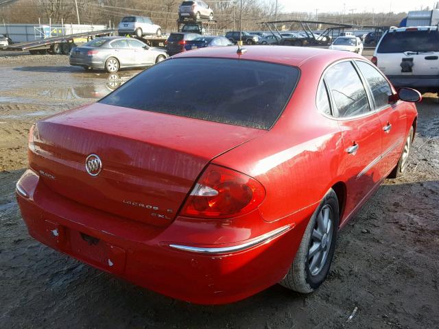 2G4WD582881187002 - 2008 BUICK LACROSSE C RED photo 4