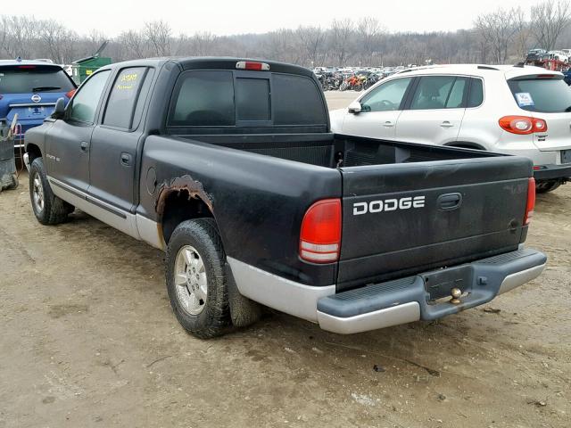 1B7HL48X32S513995 - 2002 DODGE DAKOTA QUA BLACK photo 3