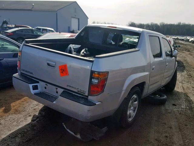 2HJYK16408H501633 - 2008 HONDA RIDGELINE SILVER photo 4