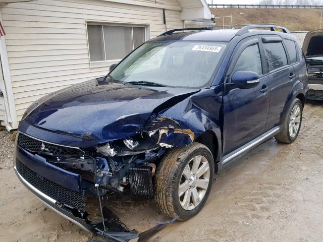 JA4AS3AW8BU019307 - 2011 MITSUBISHI OUTLANDER BLUE photo 2