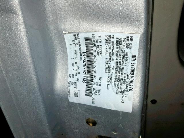 1FAHP37N77W245585 - 2007 FORD FOCUS ZX5 SILVER photo 10