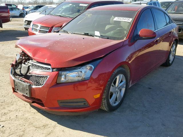 1G1P75SZ4E7217030 - 2014 CHEVROLET CRUZE MAROON photo 2