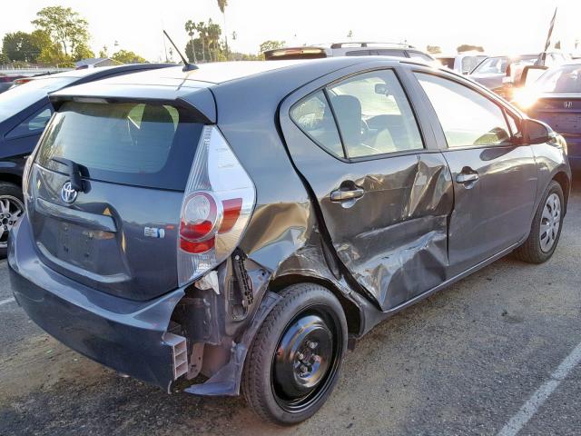 JTDKDTB36E1571094 - 2014 TOYOTA PRIUS C GRAY photo 4