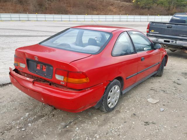 1HGEJ6223WL089270 - 1998 HONDA CIVIC DX RED photo 4