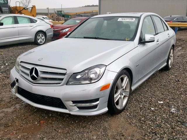 WDDGF4HB1CR205438 - 2012 MERCEDES-BENZ C 250 SILVER photo 2