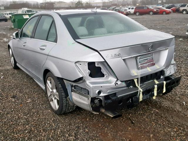 WDDGF4HB1CR205438 - 2012 MERCEDES-BENZ C 250 SILVER photo 3