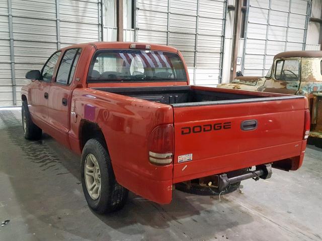 1B7GL2AN11S178307 - 2001 DODGE DAKOTA QUA RED photo 3