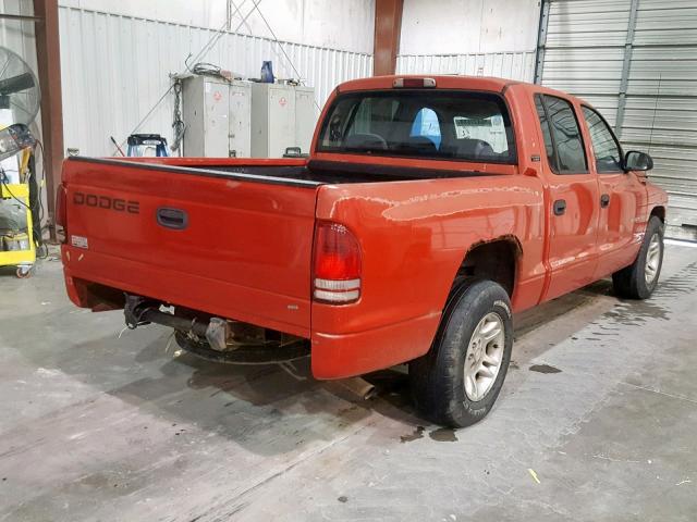 1B7GL2AN11S178307 - 2001 DODGE DAKOTA QUA RED photo 4