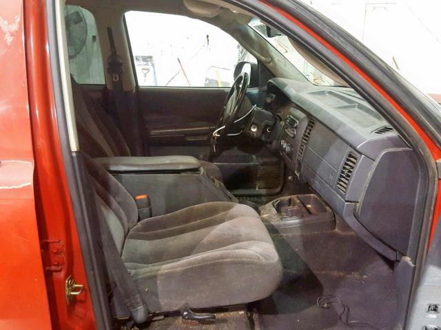 1B7GL2AN11S178307 - 2001 DODGE DAKOTA QUA RED photo 5