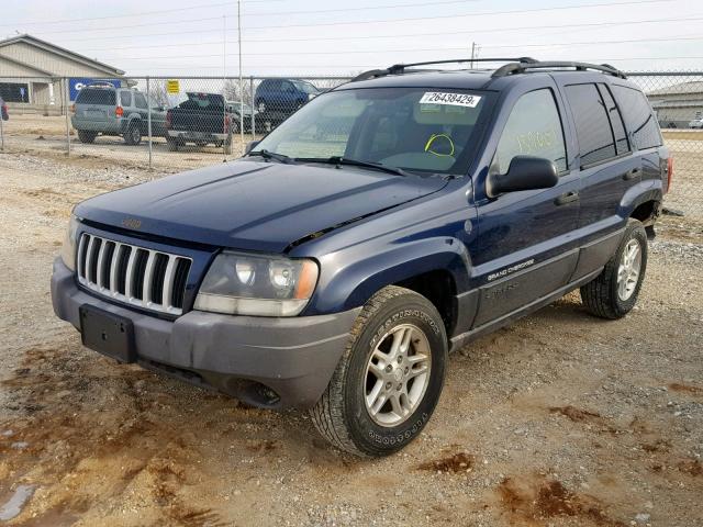 1J4GW48S94C304744 - 2004 JEEP GRAND CHER BLUE photo 2