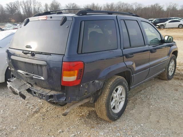 1J4GW48S94C304744 - 2004 JEEP GRAND CHER BLUE photo 4