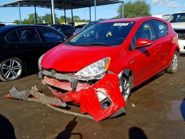 JTDKDTB32C1512802 - 2012 TOYOTA PRIUS C RED photo 2