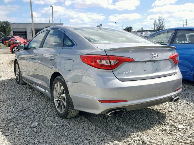 5NPE34AF6FH259000 - 2015 HYUNDAI SONATA SPO SILVER photo 3