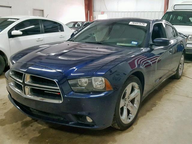 2C3CDXHG7EH148374 - 2014 DODGE CHARGER SX BLUE photo 2