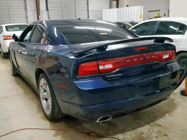 2C3CDXHG7EH148374 - 2014 DODGE CHARGER SX BLUE photo 3