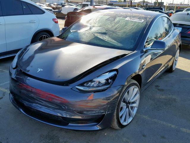 5YJ3E1EA9JF052770 - 2018 TESLA TESLA GRAY photo 2